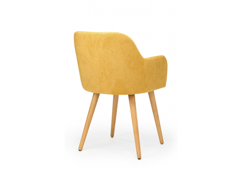 Стул деревянный, Инфини горчичный (ocean 016) / светлое дерево