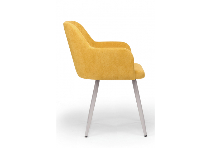 Стул на металлокаркасе, Инфини горчичный (ocean 016) / серый