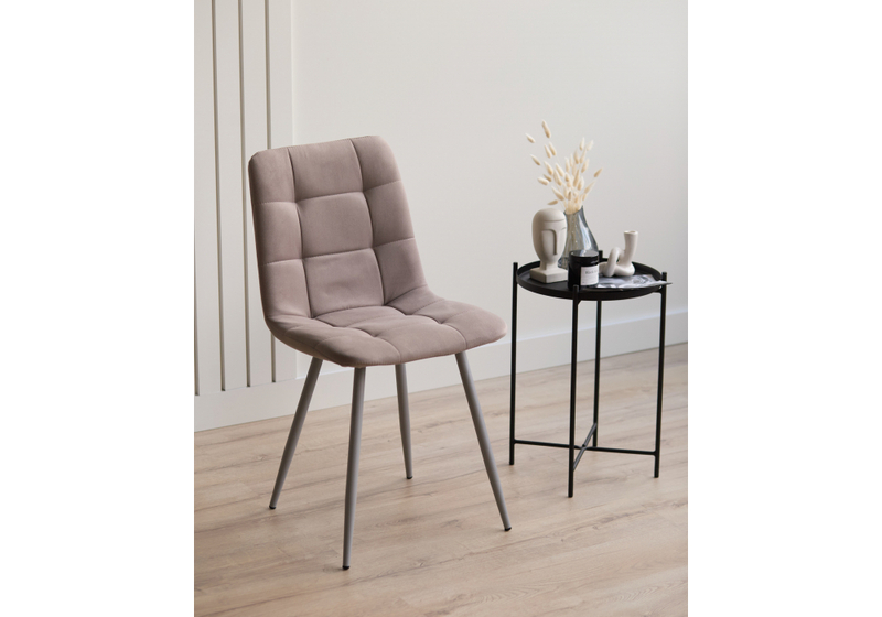 Стул на металлокаркасе, Чилли латте / серый