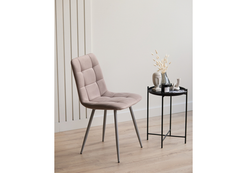 Стул на металлокаркасе, Чилли латте / серый