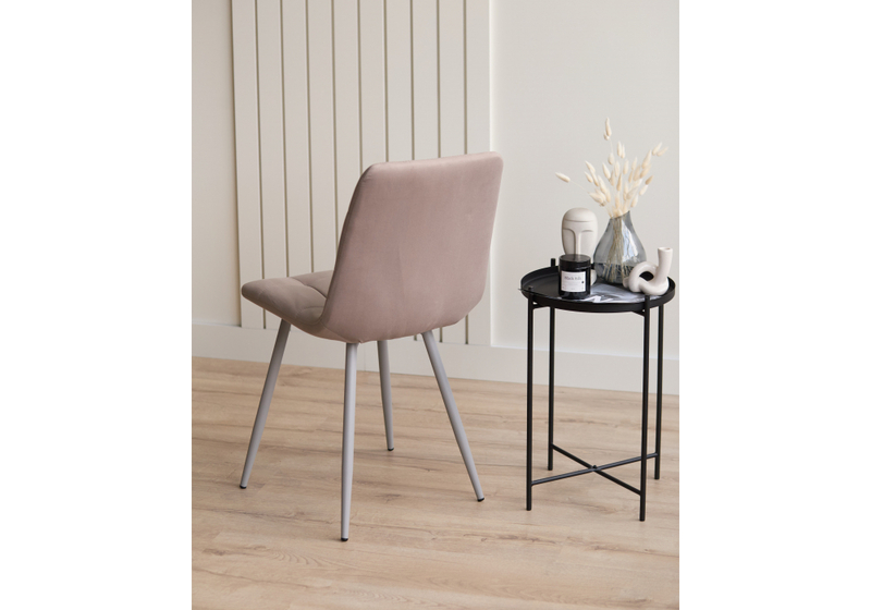 Стул на металлокаркасе, Чилли латте / серый