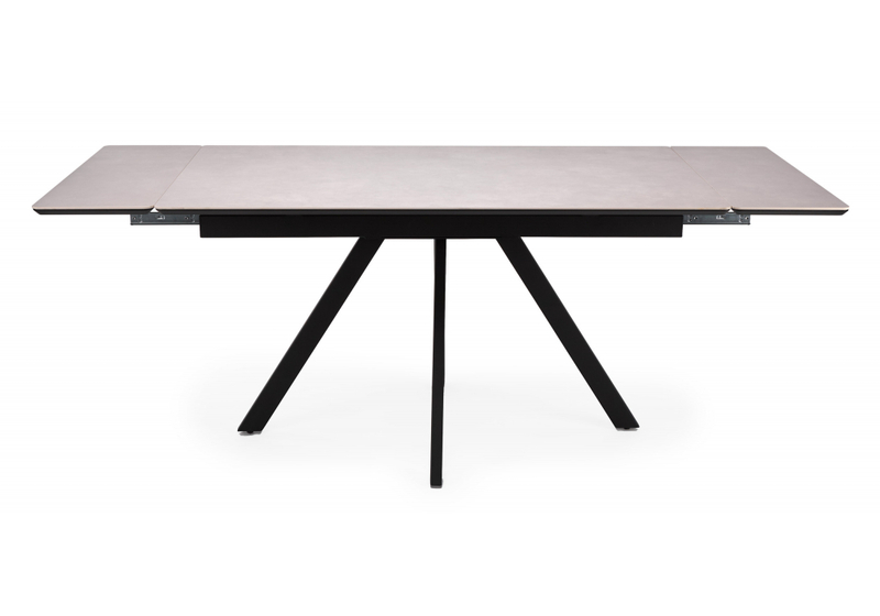 Керамический стол, Вилли 140(200)х80 carmen light grey / черный