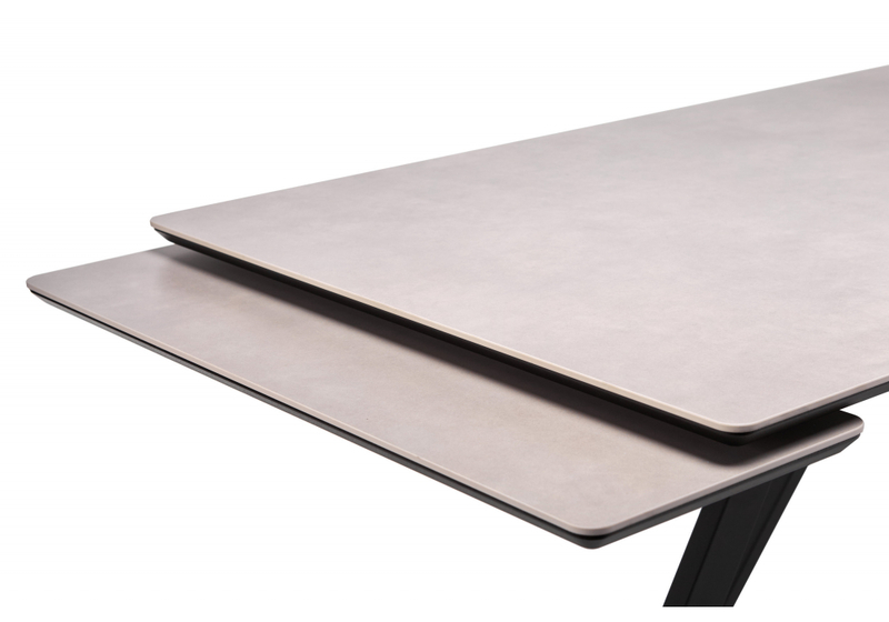 Керамический стол, Вилли 140(200)х80 carmen light grey / черный