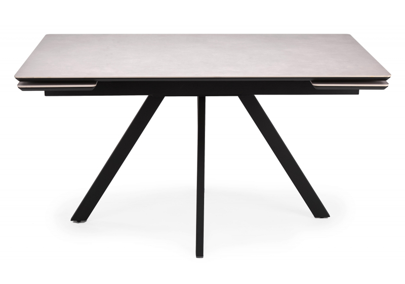Керамический стол, Вилли 140(200)х80 carmen light grey / черный