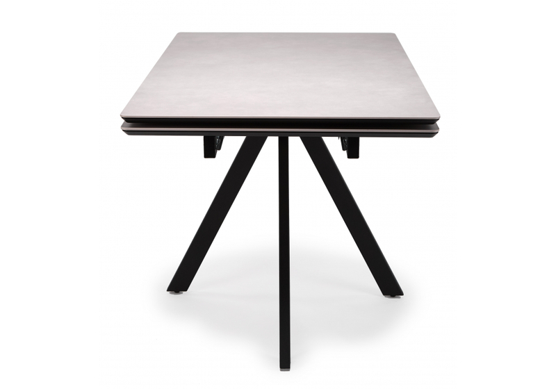 Керамический стол, Вилли 140(200)х80 carmen light grey / черный