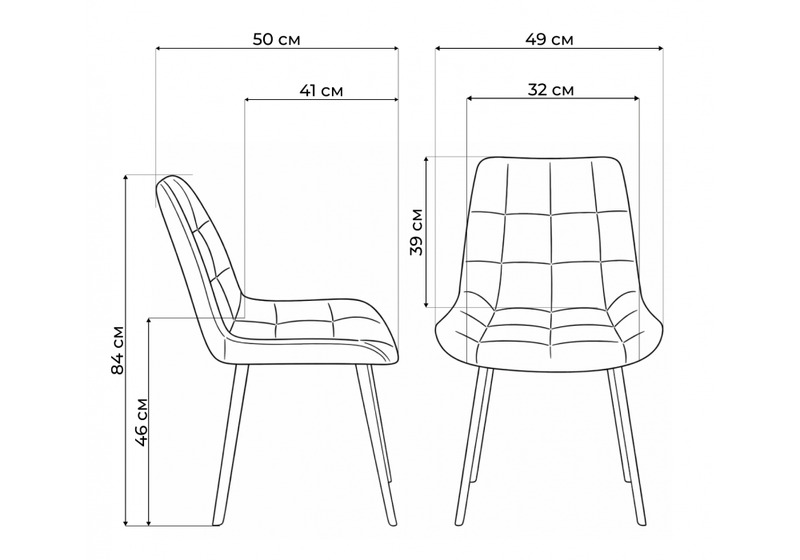 Стул на металлокаркасе, Челси 360 светло-серый (ZD 960) / черный
