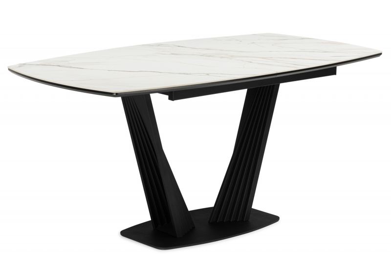 Керамический стол, Вейл 160(205)х89 gilt white / черный
