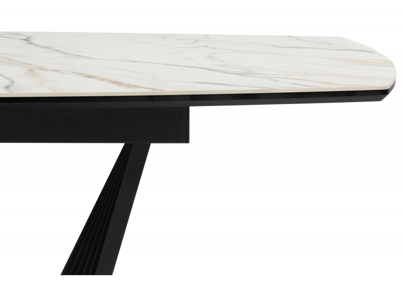 Керамический стол, Вейл 160(205)х89 gilt white / черный