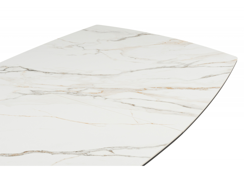 Керамический стол, Вейл 160(205)х89 gilt white / черный