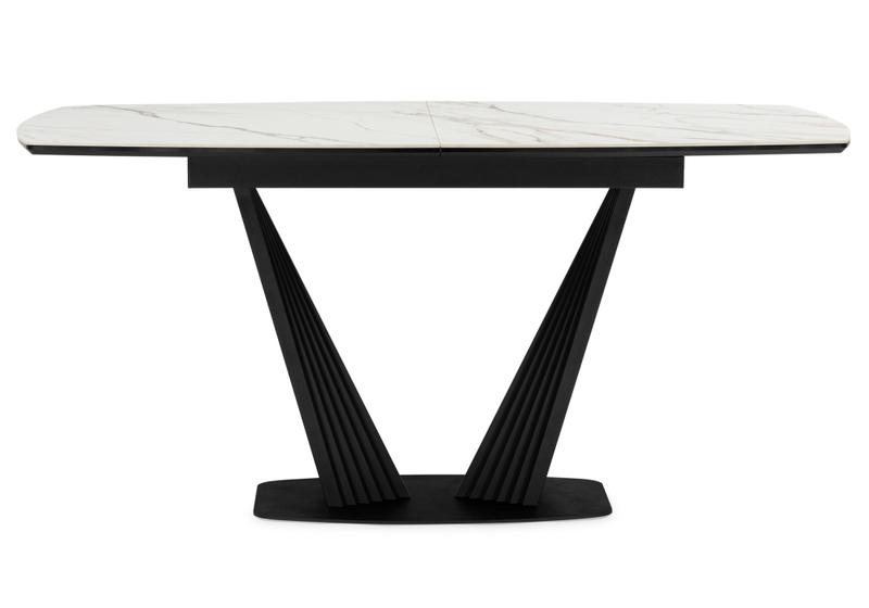 Керамический стол, Вейл 160(205)х89 gilt white / черный