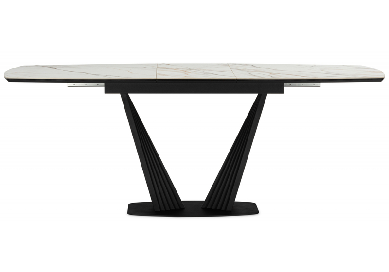 Керамический стол, Вейл 160(205)х89 gilt white / черный