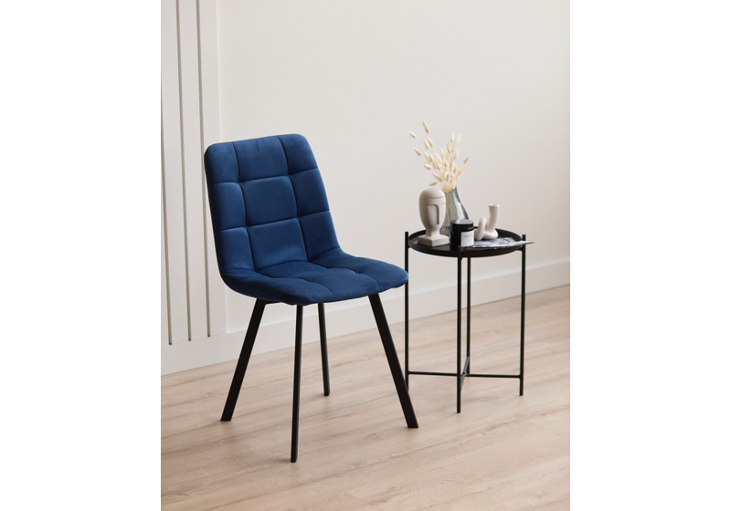 Стул на металлокаркасе, Чилли синий / черный