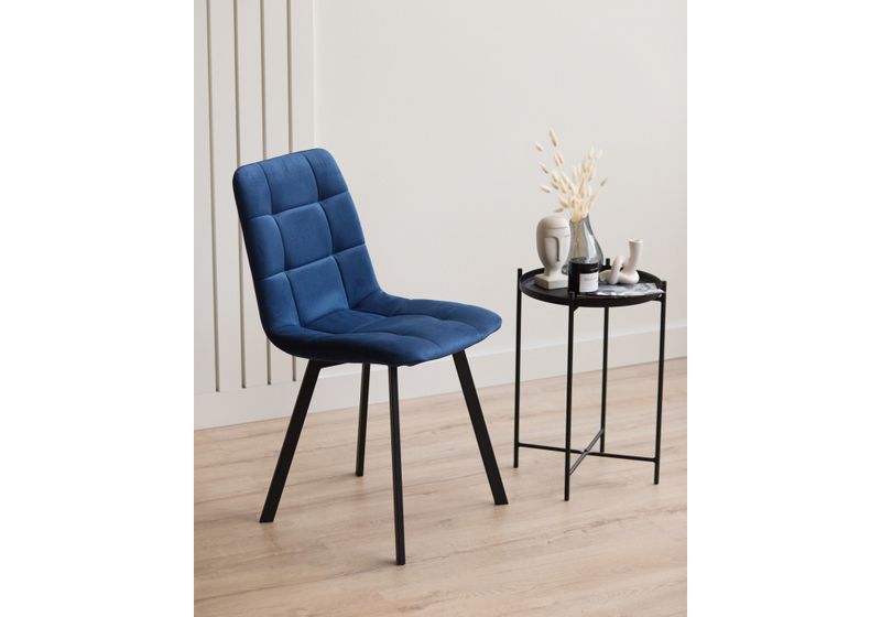 Стул на металлокаркасе, Чилли синий / черный