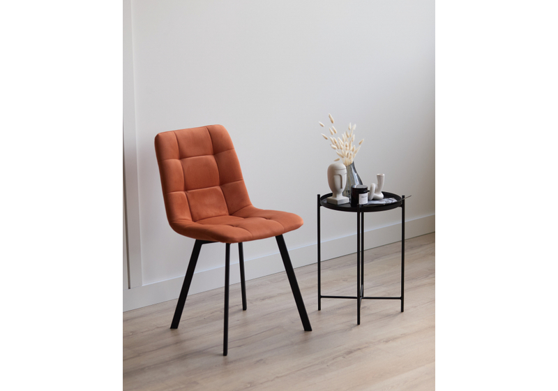 Стул на металлокаркасе, Чилли терракотовый / черный