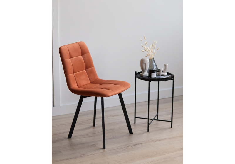 Стул на металлокаркасе, Чилли терракотовый / черный