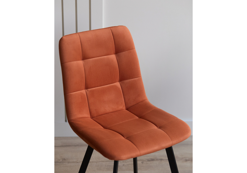 Стул на металлокаркасе, Чилли терракотовый / черный