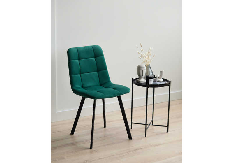 Стул на металлокаркасе, Чилли зеленый / черный