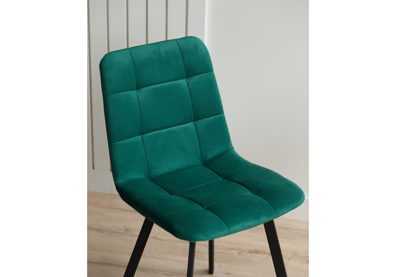 Стул на металлокаркасе, Чилли зеленый / черный