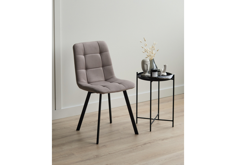 Стул на металлокаркасе, Чилли латте / черный