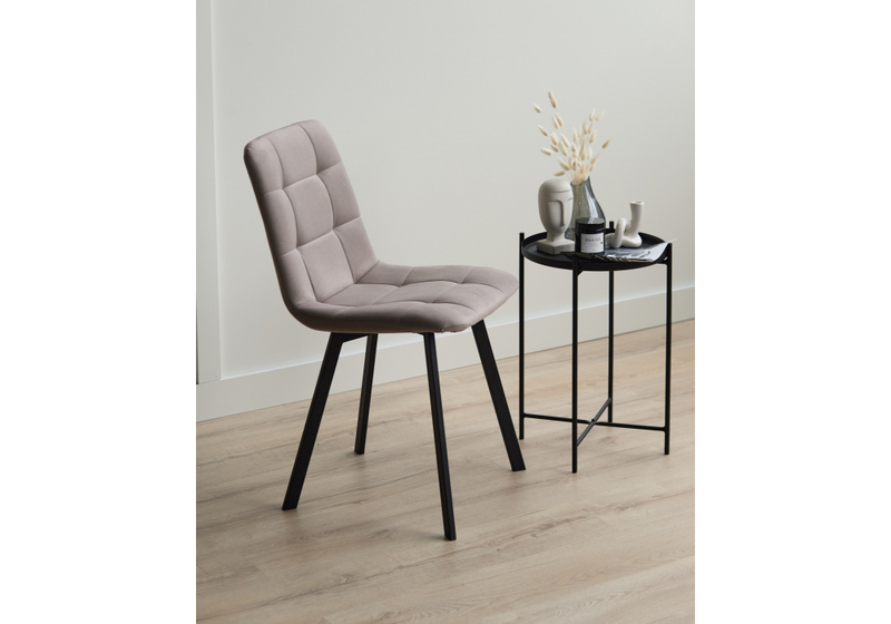 Стул на металлокаркасе, Чилли латте / черный