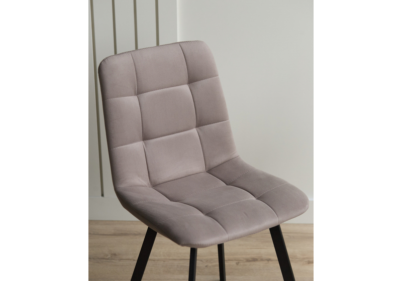 Стул на металлокаркасе, Чилли латте / черный