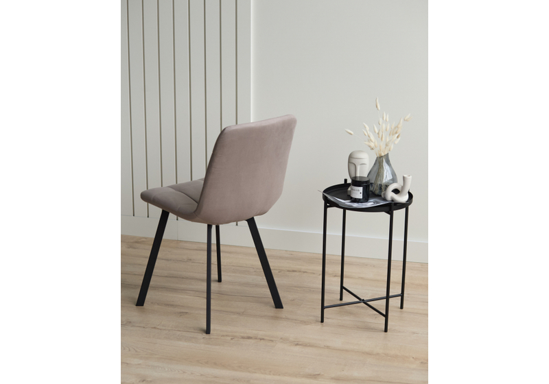 Стул на металлокаркасе, Чилли латте / черный