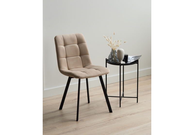 Стул на металлокаркасе, Чилли бежевый / черный