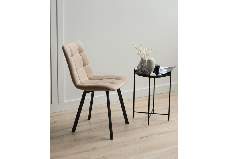 Стул на металлокаркасе, Чилли бежевый / черный