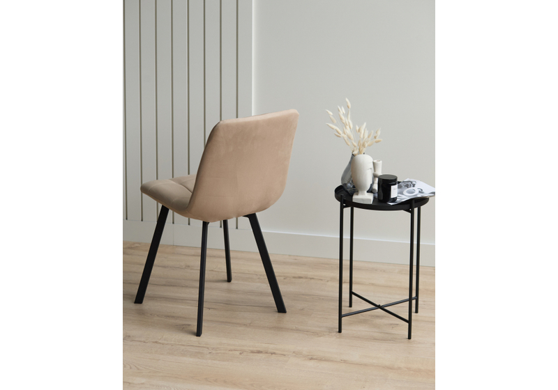 Стул на металлокаркасе, Чилли бежевый / черный