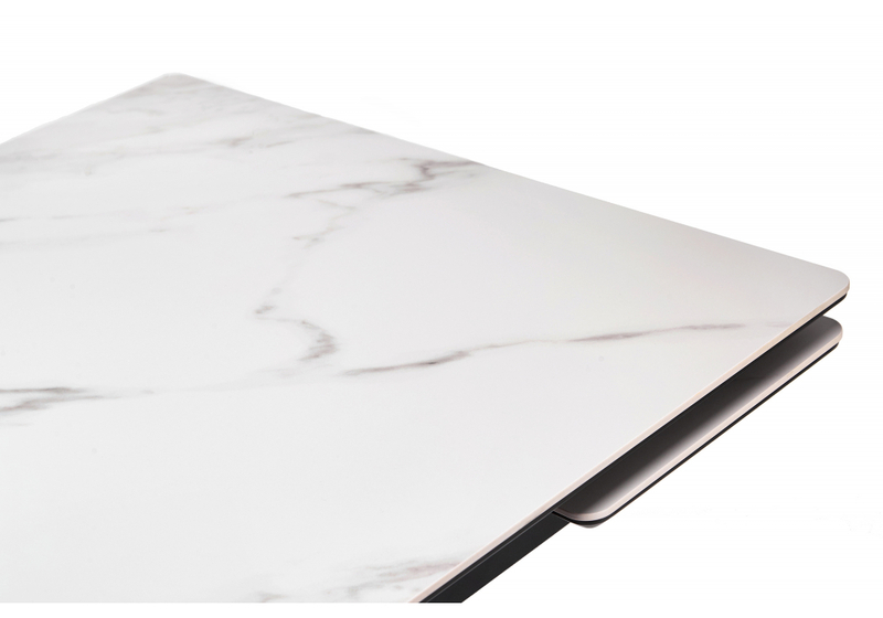Керамический стол, Мэриан 120(180)х80 snow alpin white / черный