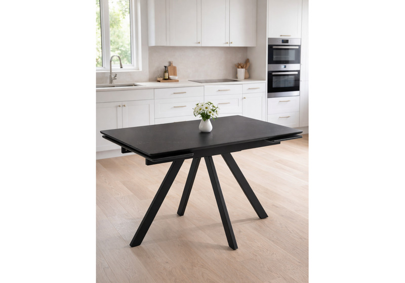 Керамический стол, Вилли 120(180)х80 shakespeare black / черный