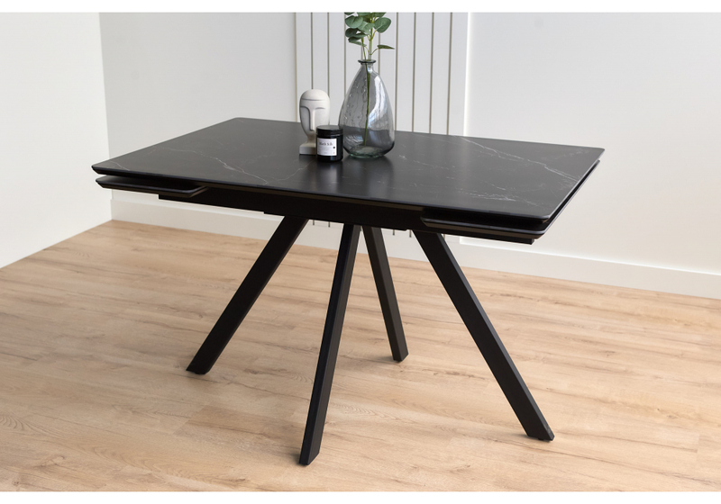 Керамический стол, Вилли 120(180)х80 shakespeare black / черный