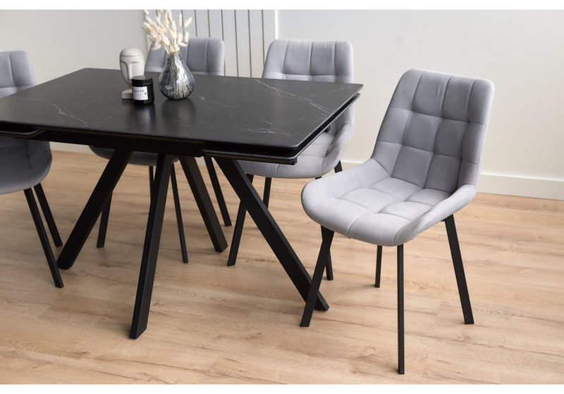 Керамический стол, Вилли 120(180)х80 shakespeare black / черный