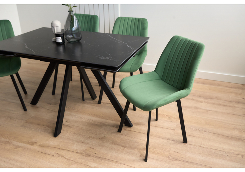 Керамический стол, Вилли 120(180)х80 shakespeare black / черный