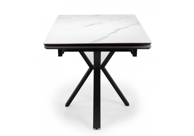 Керамический стол, Старлайт 120(180)х80 snow alpin / черный