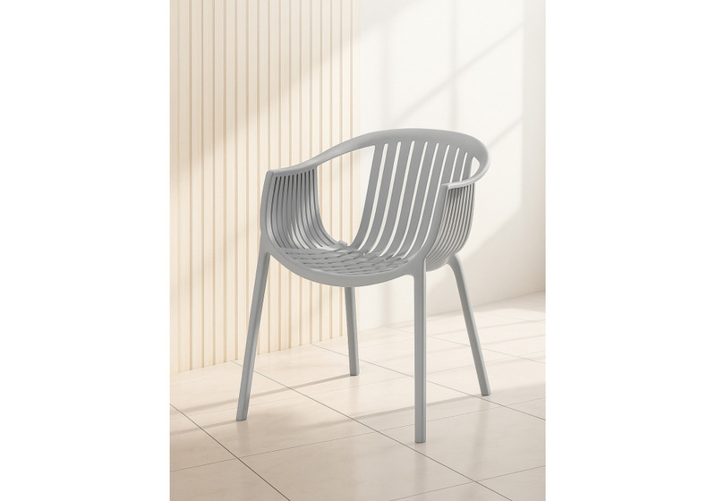 Пластиковый стул, Боркас пластик / серый