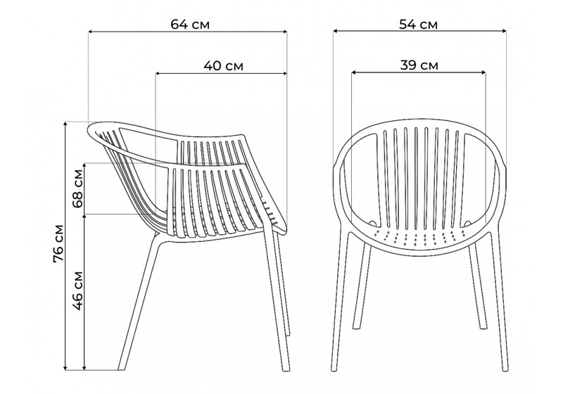 Пластиковый стул, Боркас пластик / серый