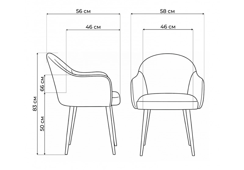 Стул на металлокаркасе, Морено marseille 2 / черный