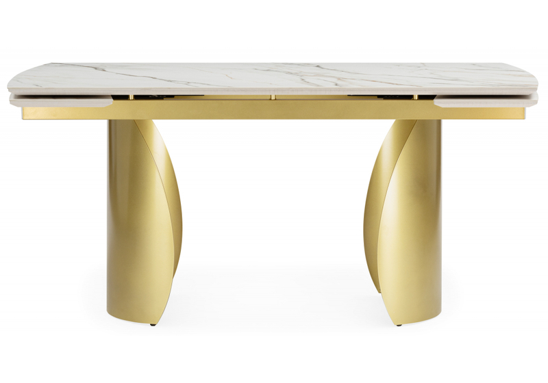 Керамический стол, Готланд 160(220)x90 бежевый (fnz9206037) / золото