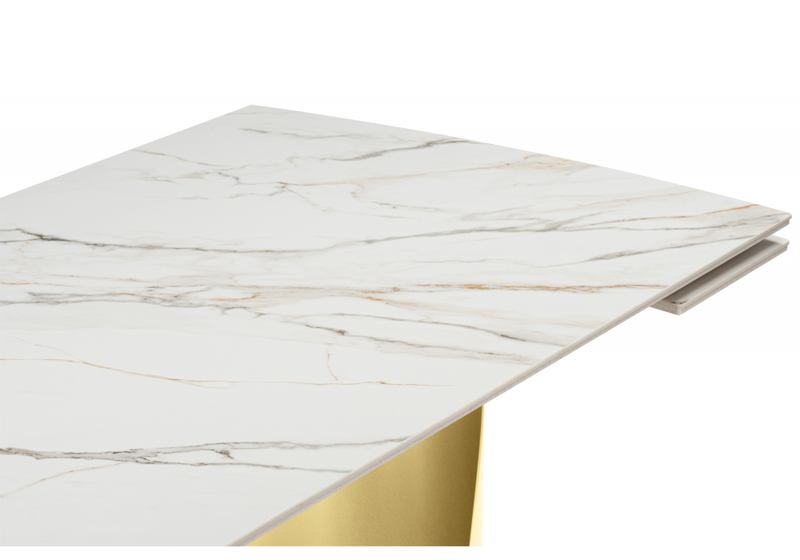 Керамический стол, Готланд 160(220)x90 бежевый (fnz9206037) / золото