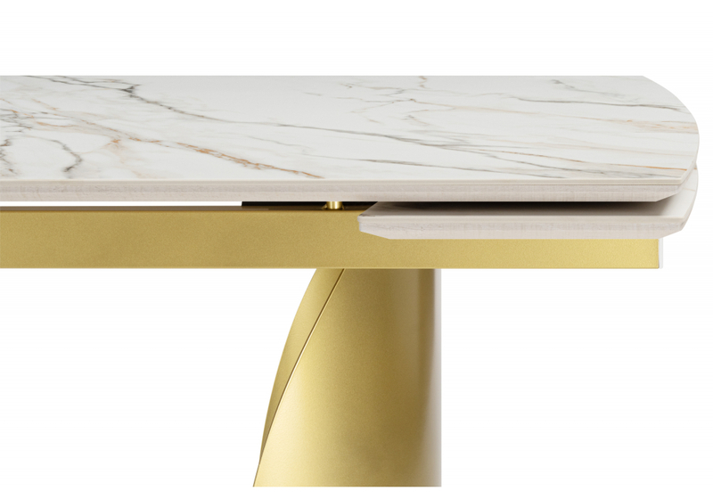 Керамический стол, Готланд 160(220)x90 бежевый (fnz9206037) / золото