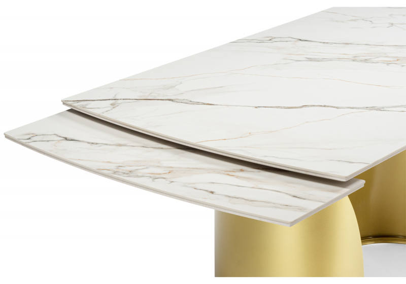 Керамический стол, Готланд 160(220)x90 бежевый (fnz9206037) / золото