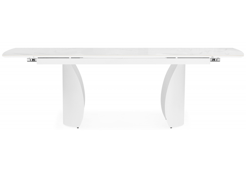 Керамический стол, Готланд 180(240)x90 statuario titan gloss / белый