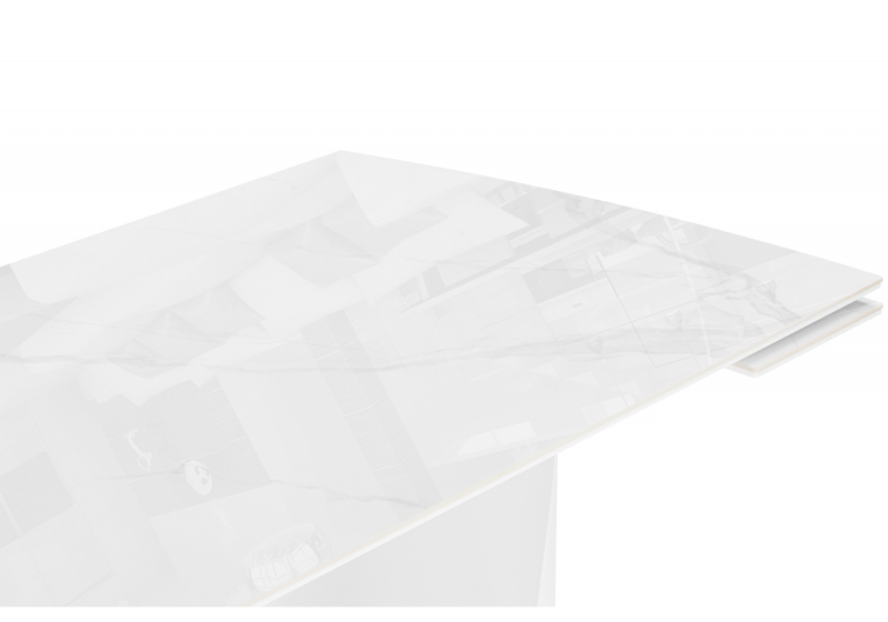 Керамический стол, Готланд 180(240)x90 statuario titan gloss / белый