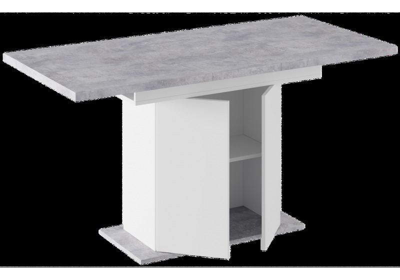 Стол деревянный, Carla белый / цемент светлый