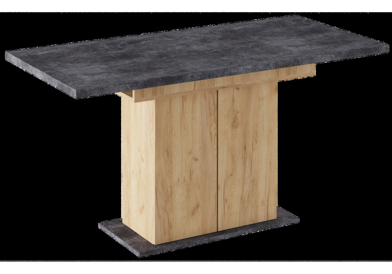 Стол деревянный, Carla крафт золотой / цемент темный