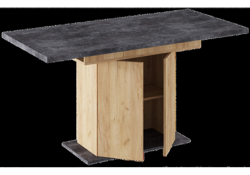 Стол деревянный, Carla крафт золотой / цемент темный