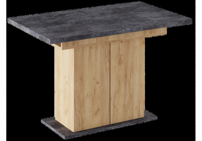 Стол деревянный, Carla крафт золотой / цемент темный