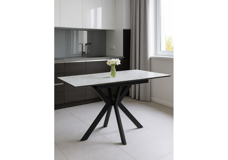 Керамический стол, Гардинг 100(130)x70 серый / черный