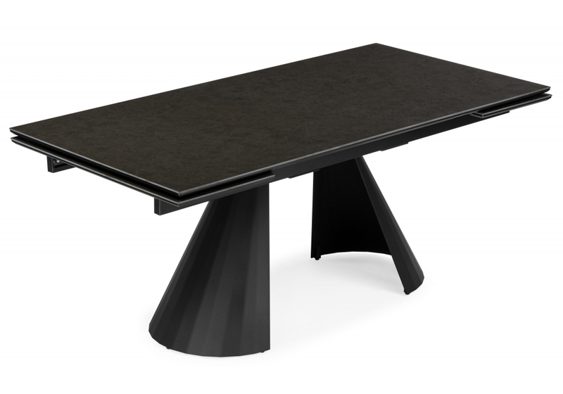 Керамический стол, Шелтон 180(260)x90 massa ink gray / черный